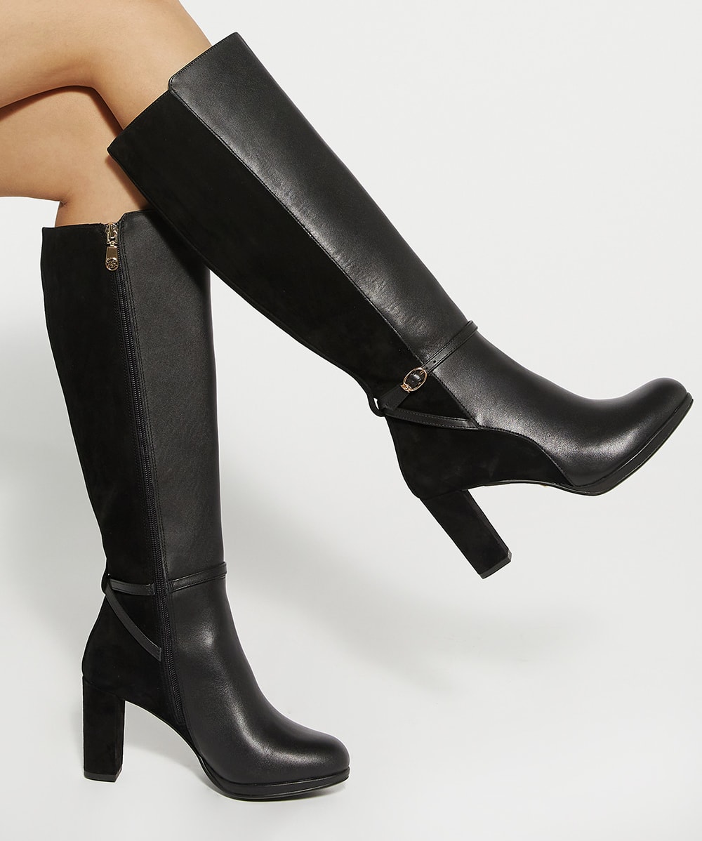 Womens black boots heel 2025