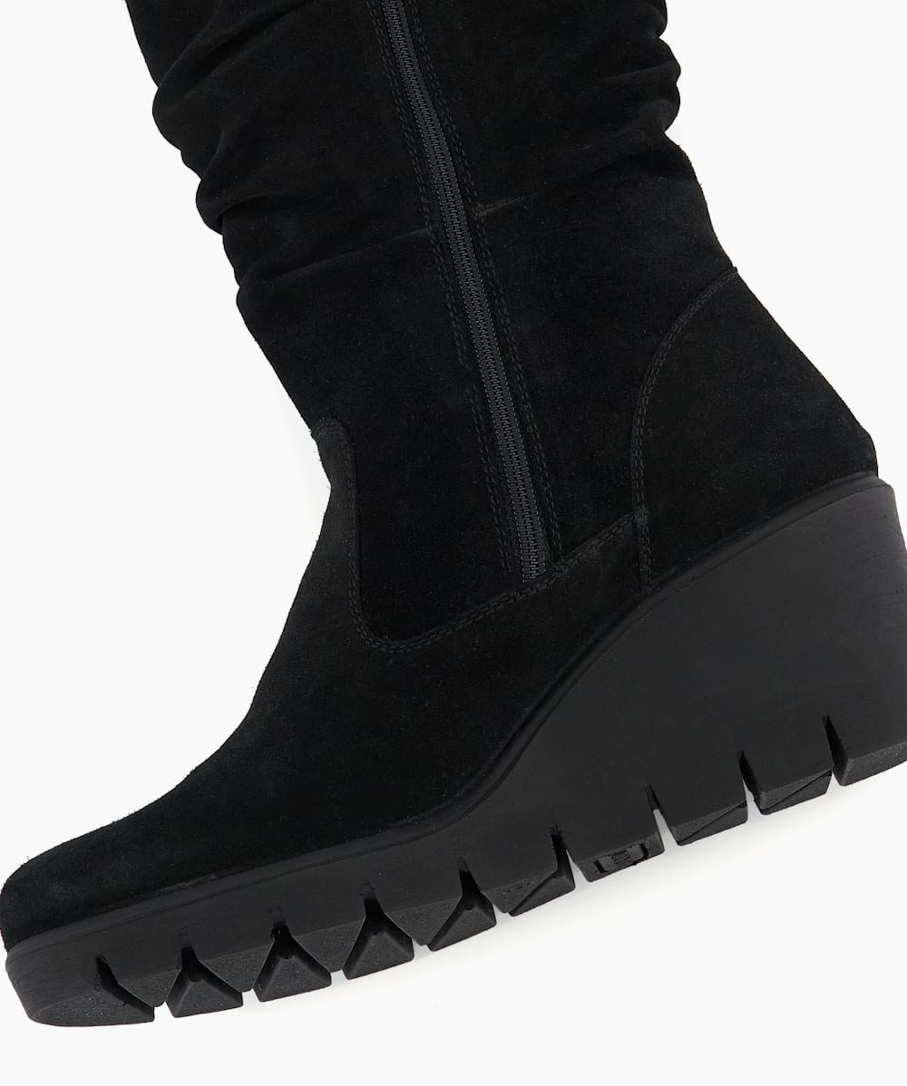 Yuu womens tasha dress wedge heel zip boots discount
