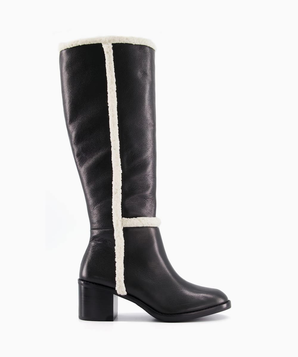 Black fluffy boots outlet