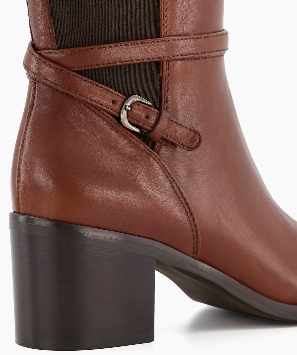 Chestnut leather booties online