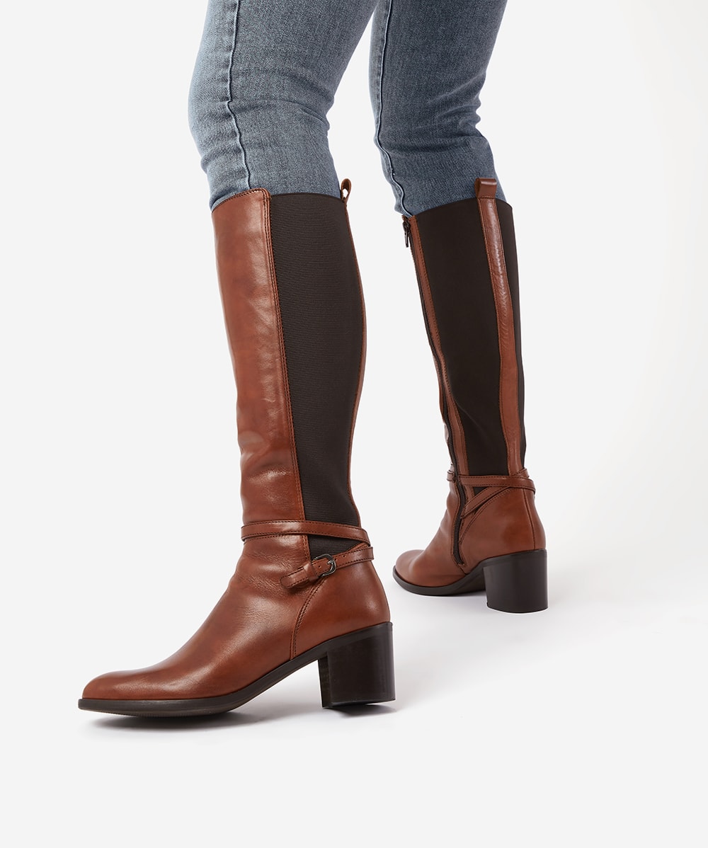 Leather knee boots sale sale