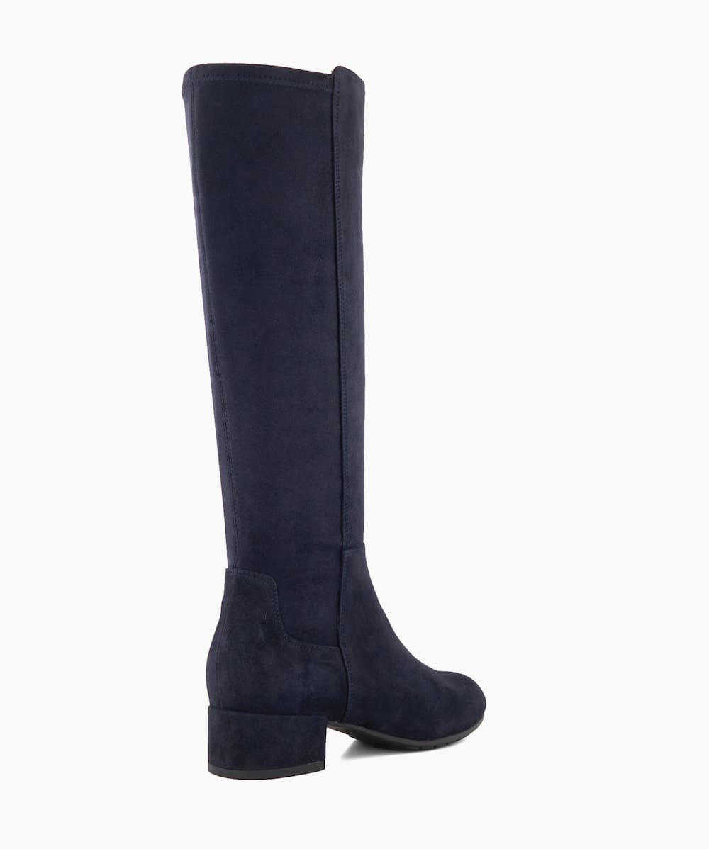 Blue suede knee high boots uk clearance
