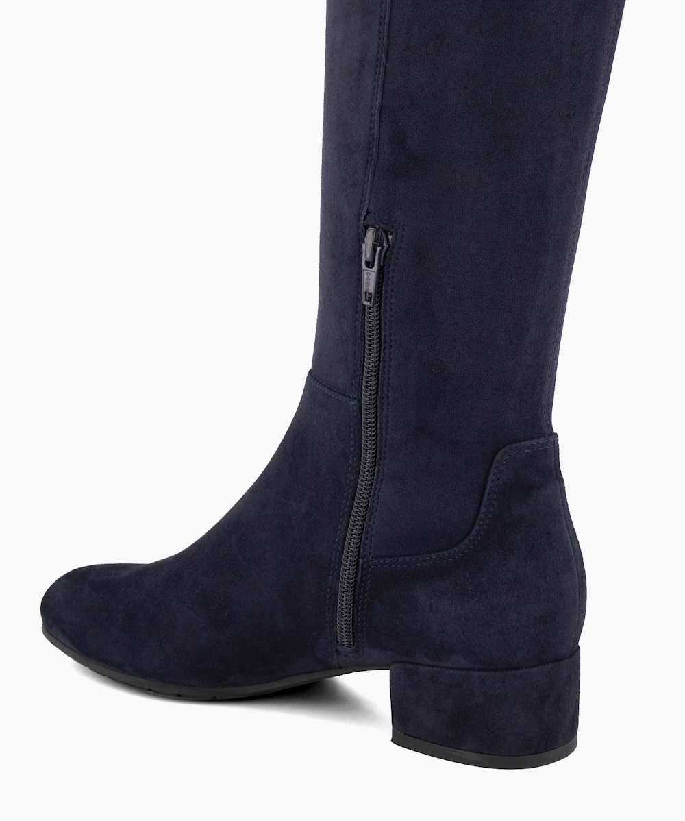 Navy flat knee high boots sale