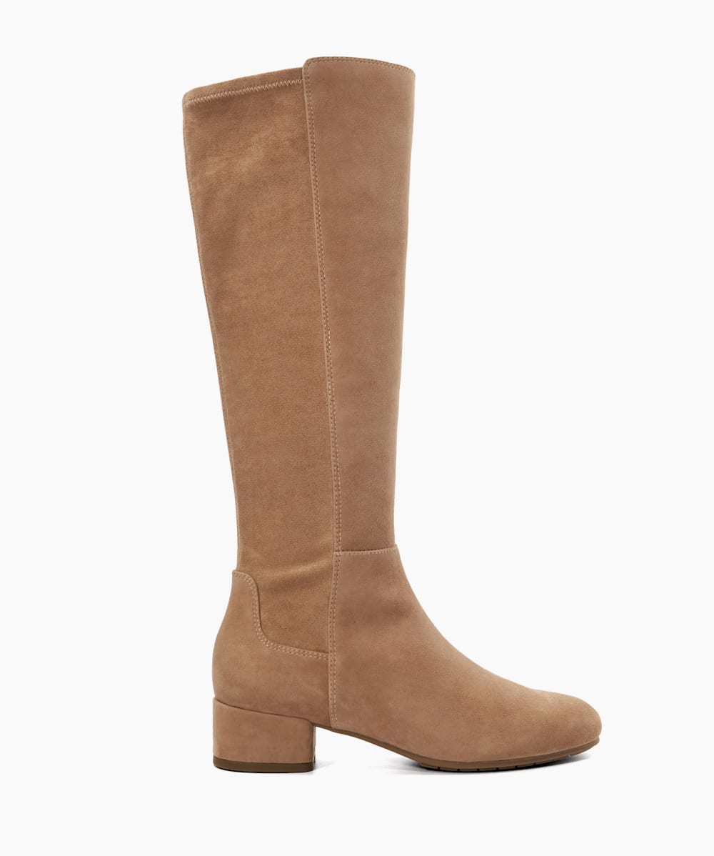 Brown suede knee length boots best sale