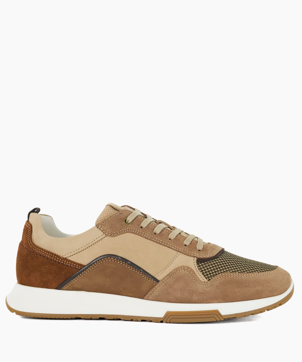 Teal Taupe Contrast Lace Up Trainers Dune London