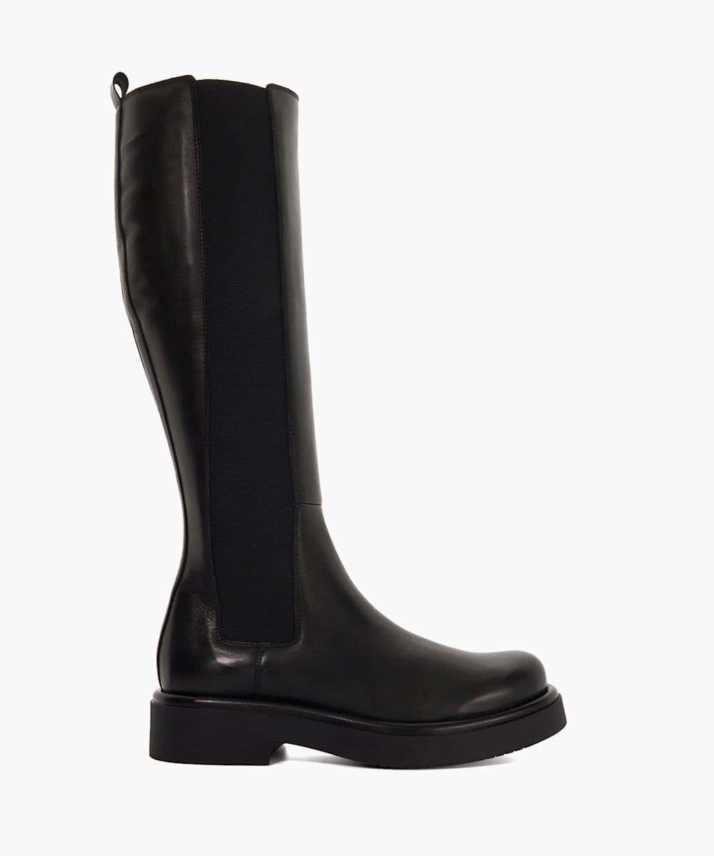 Temmie Black Chunky Knee High Boots Dune London