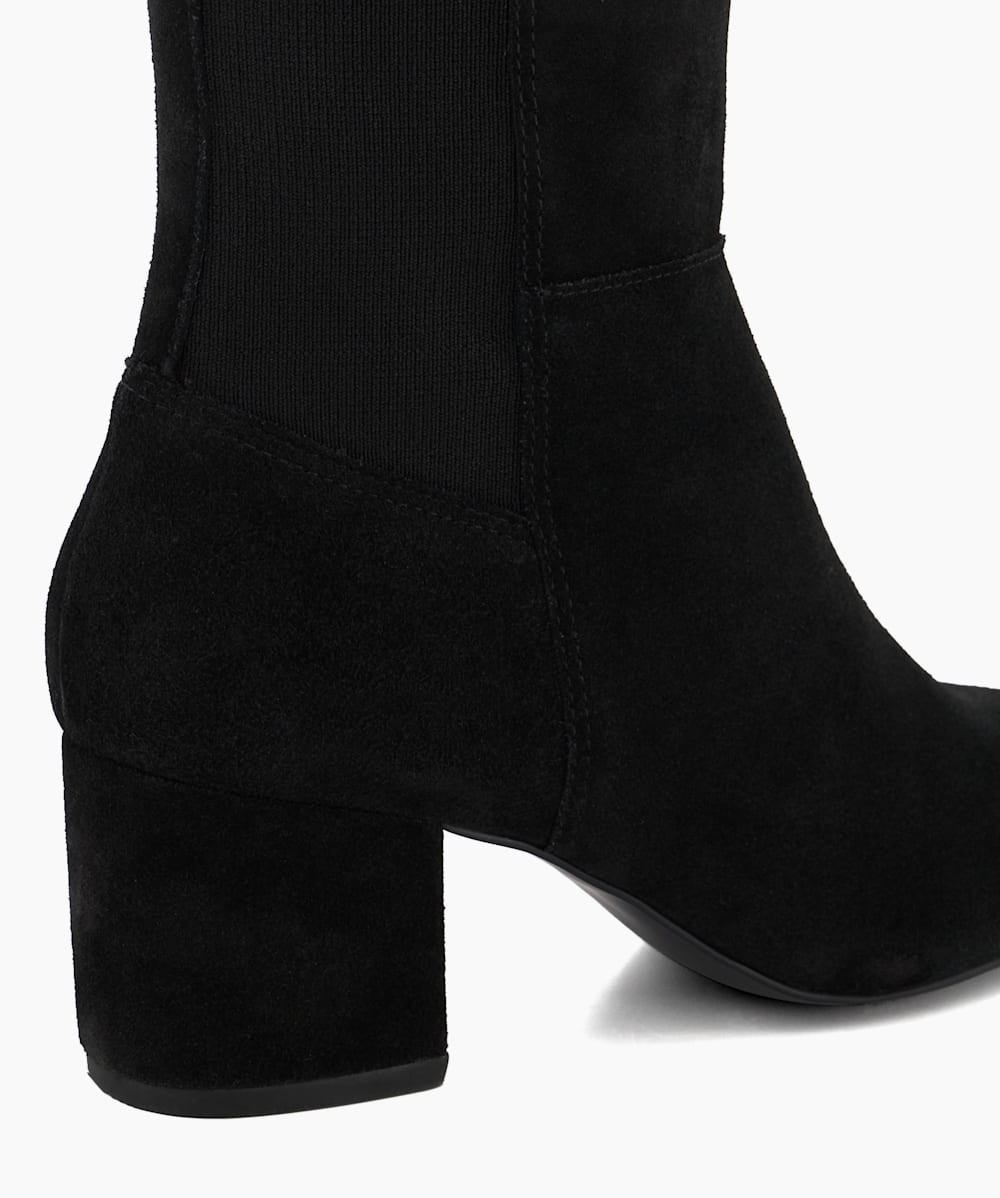 Black block booties outlet