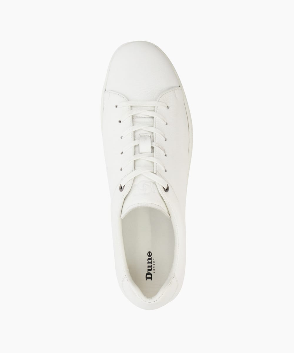 Dune white leather trainers shop