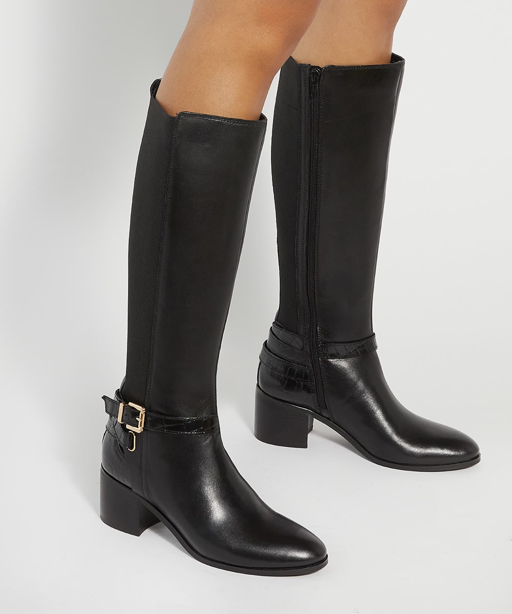 Round toe knee high boots hotsell