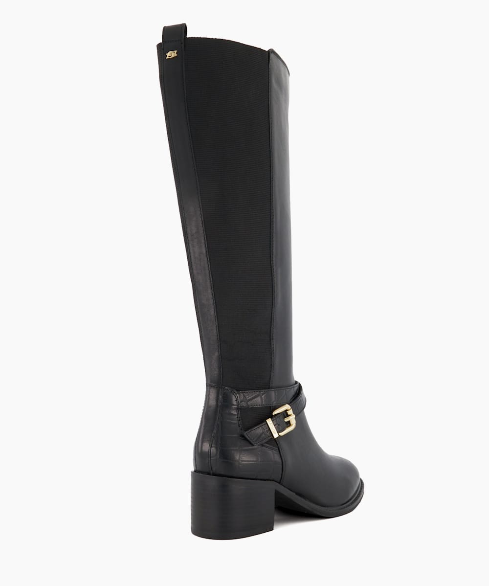 Dune black knee boots hotsell