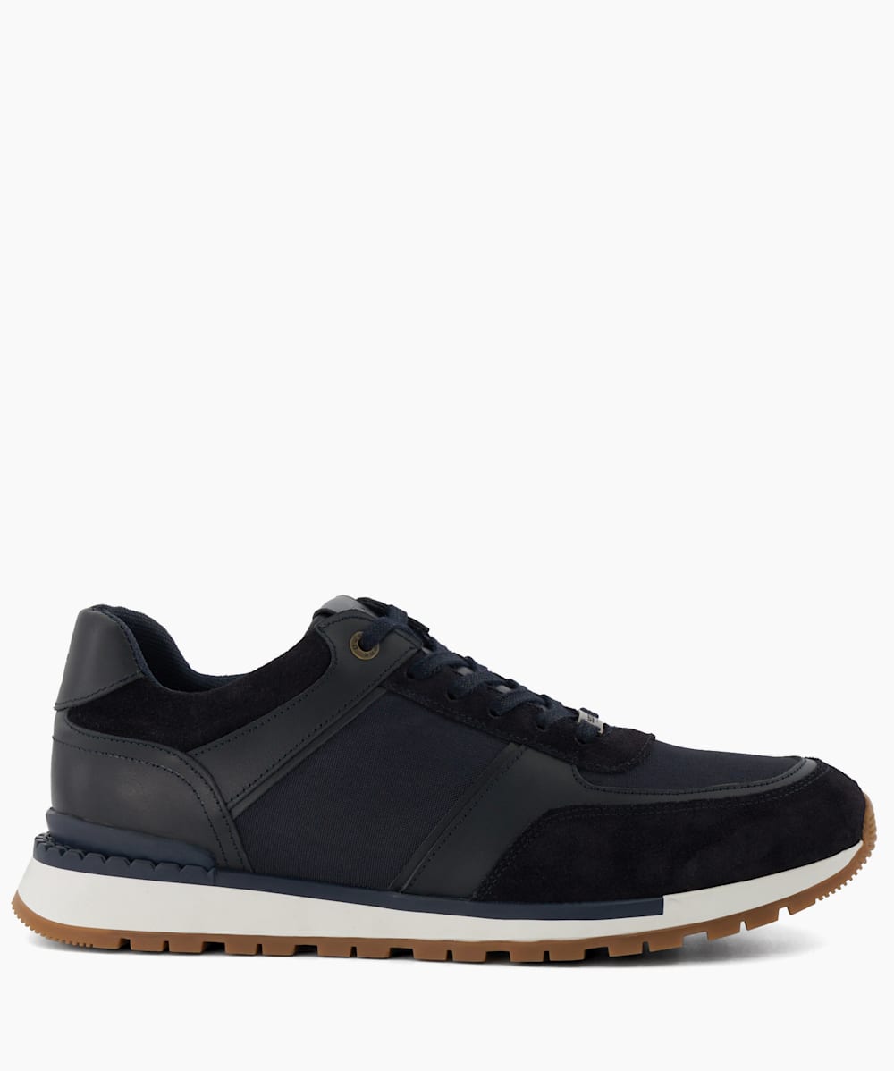 Titles Navy Suede Runner Trainers Dune London