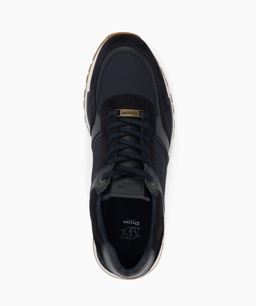 Dune navy trainers top