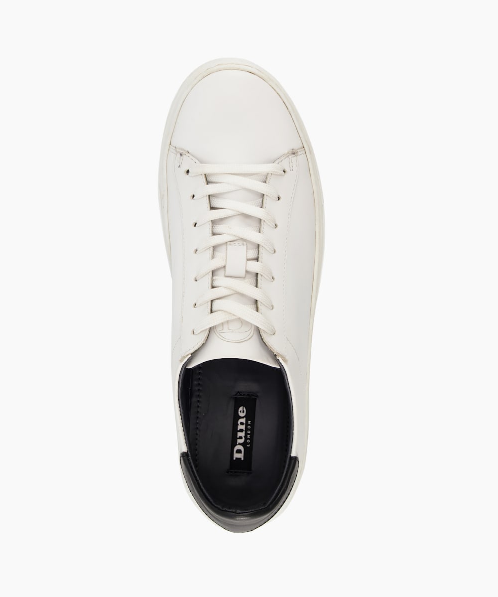 Dune white leather trainers store