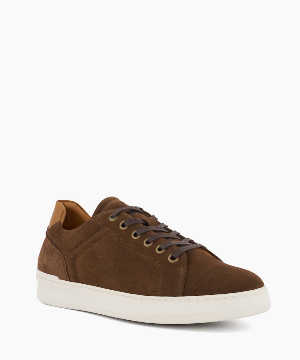 Mens white discount suede trainers