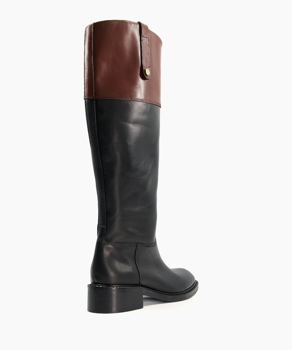 Black and cognac riding boots cheap