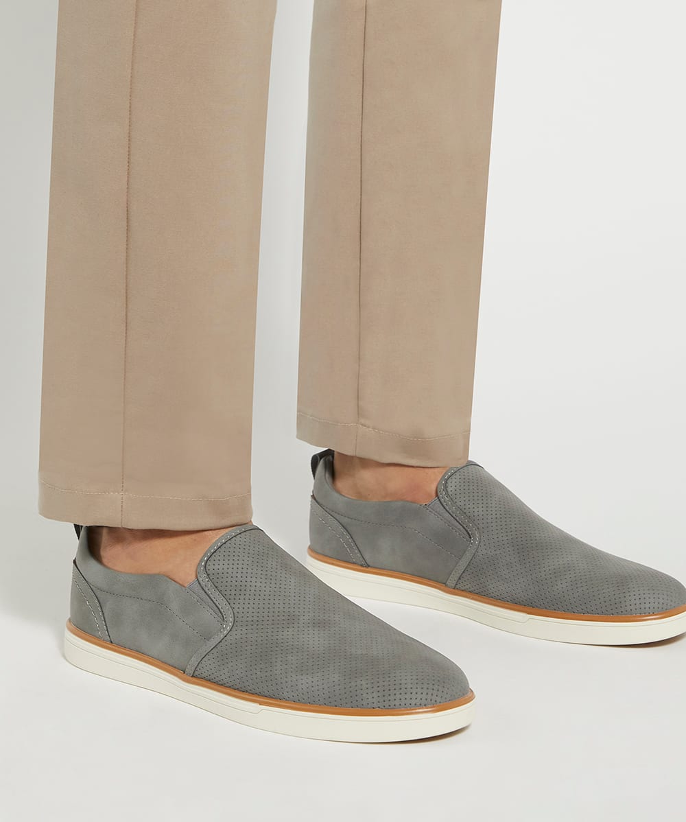 Mens perforated slip on shoes shop