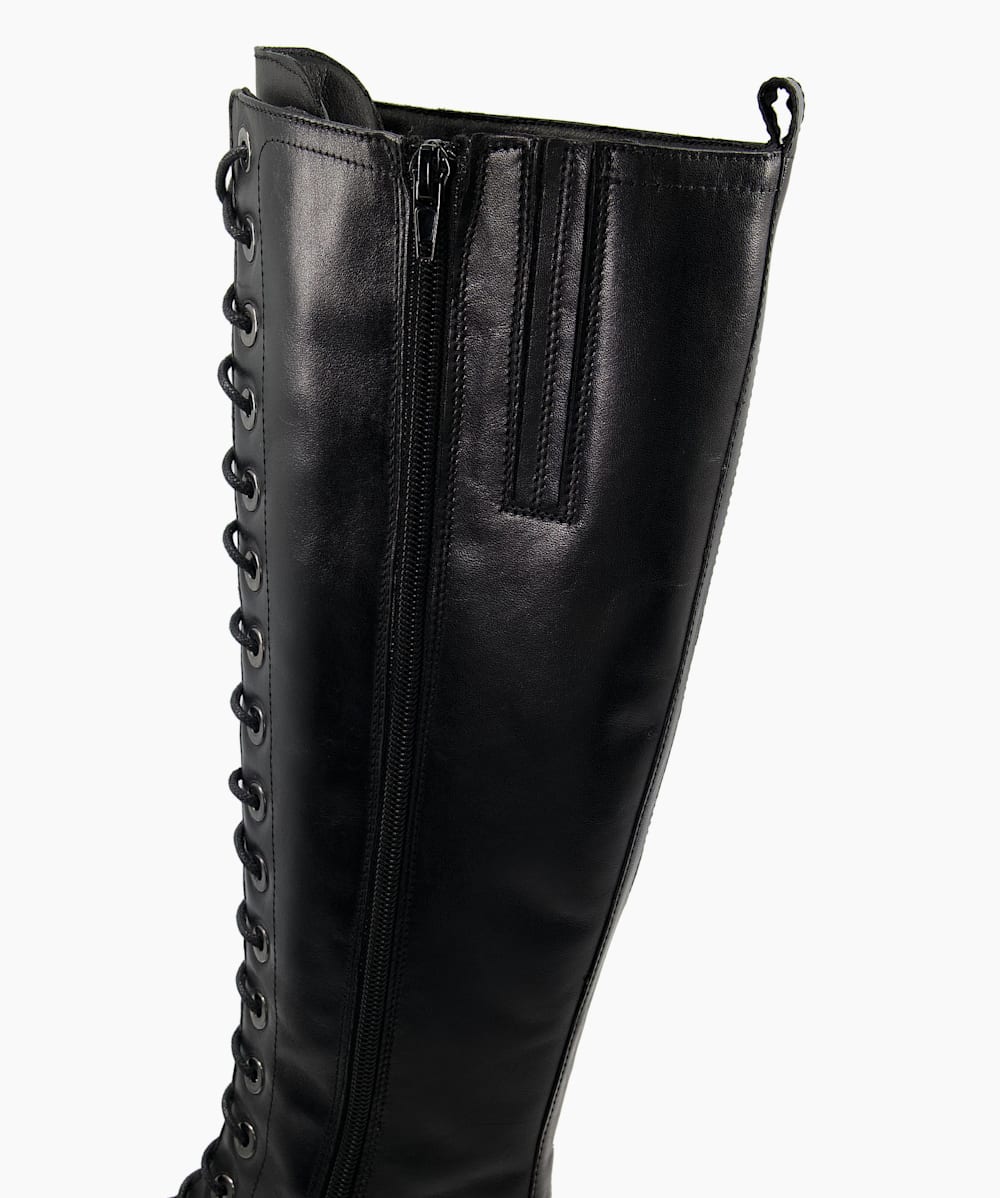 Black lace clearance up high boots
