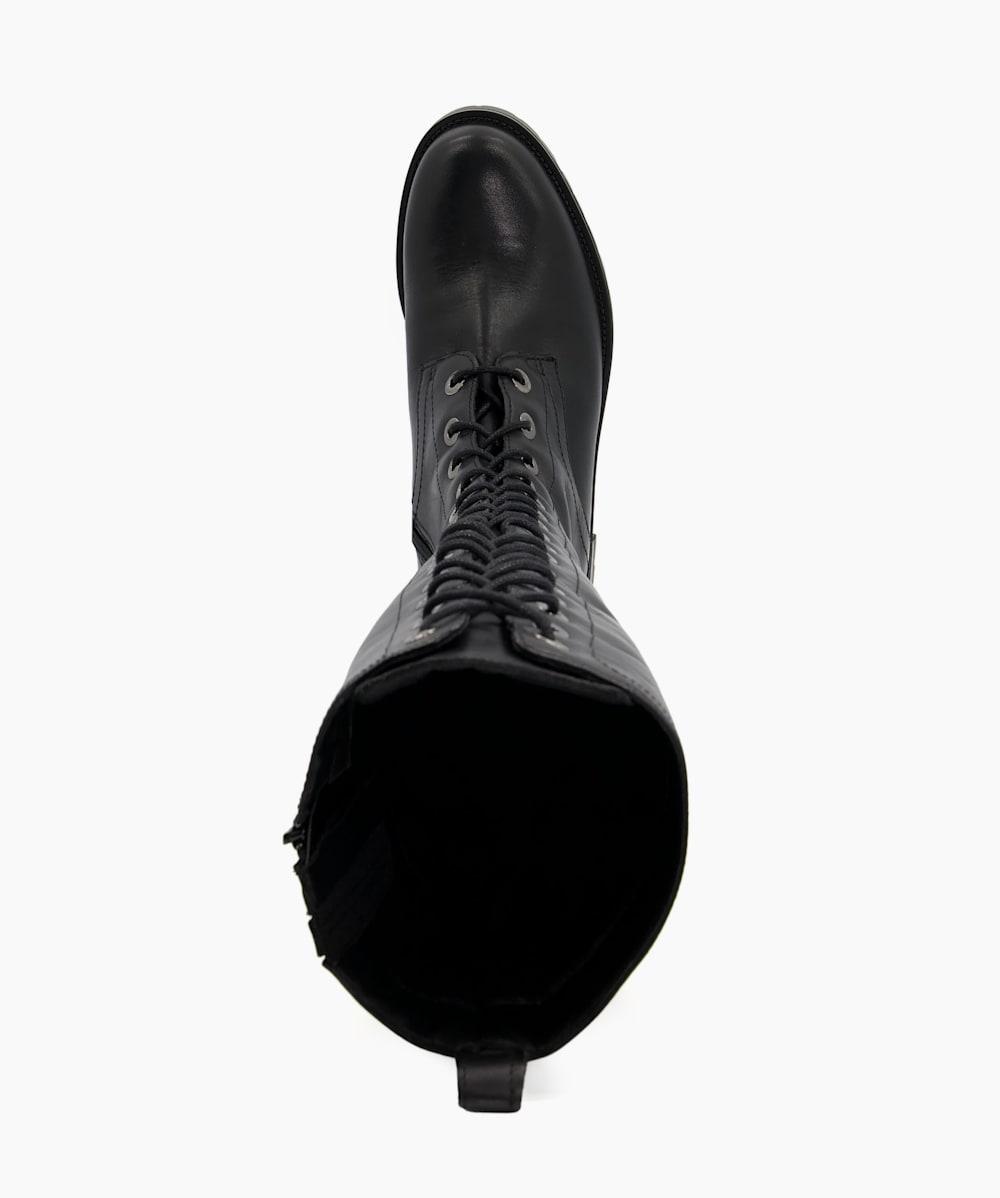 Black lace up calf boots new arrivals
