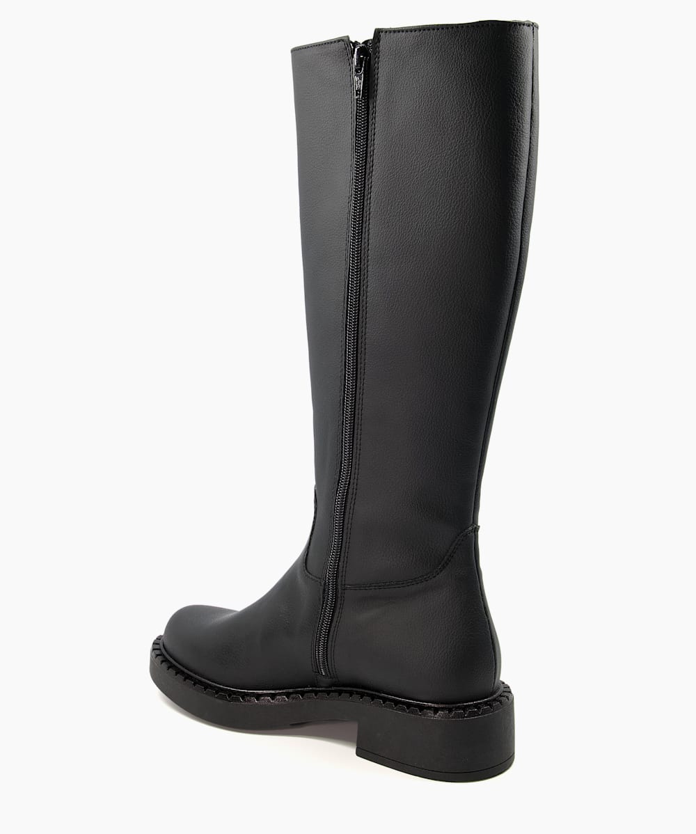 Knee high black boots no heel clearance