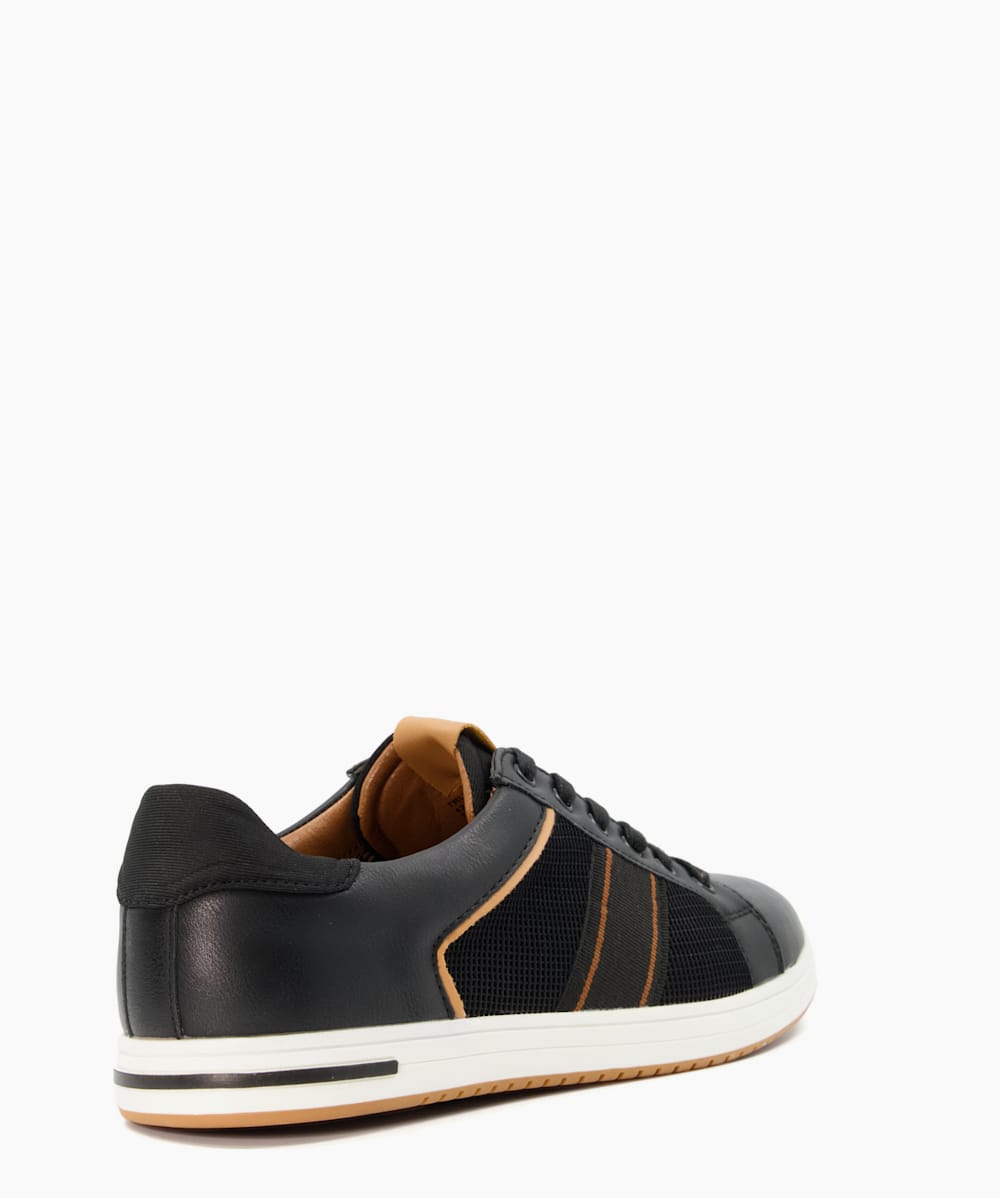True Black Stripe Panel Trainers Dune London