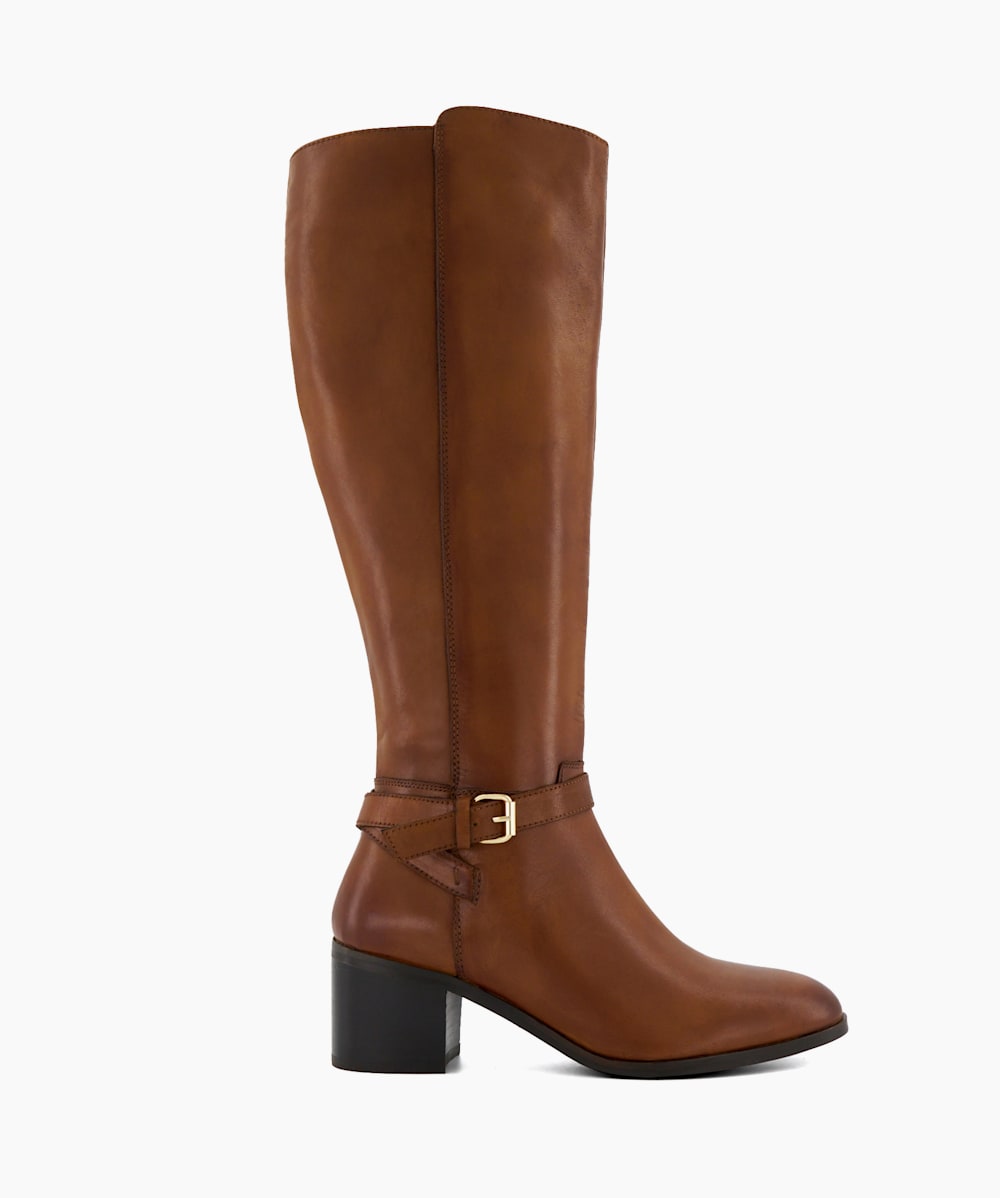 Dune tan best sale knee high boots
