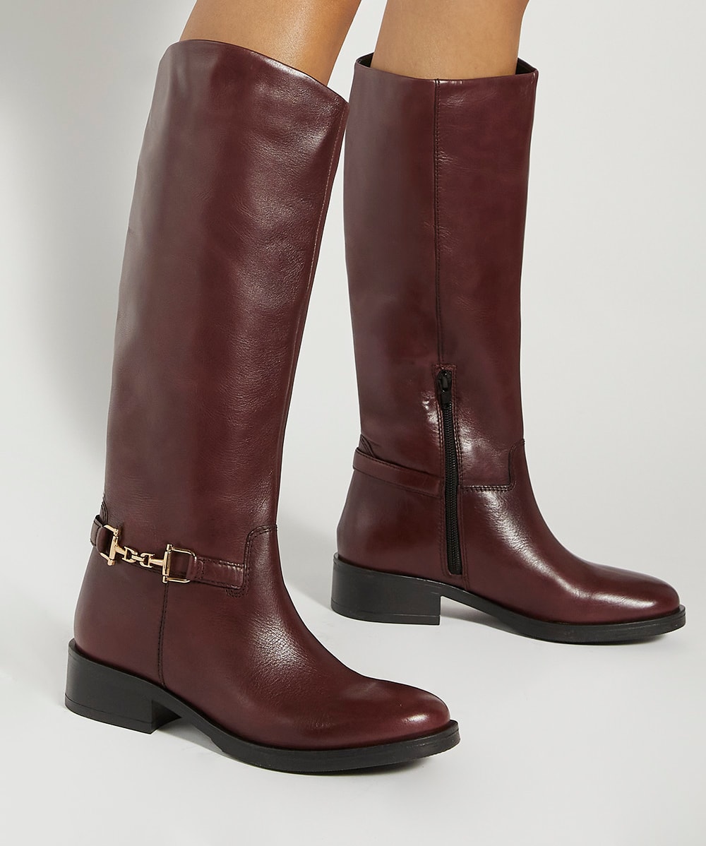 Womens burgundy riding boots top