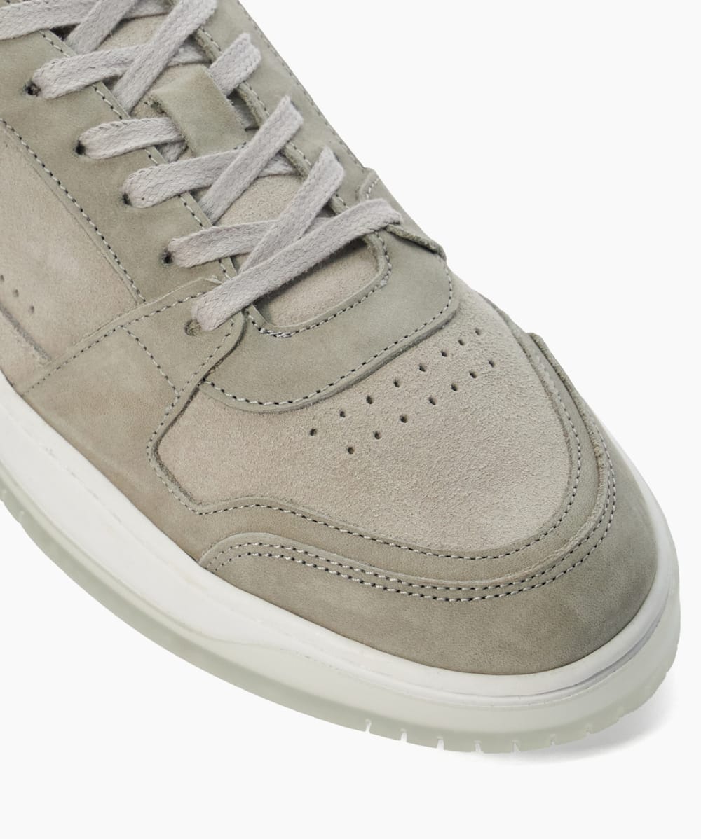 Tylor Grey Leather Lace up Trainers Dune London