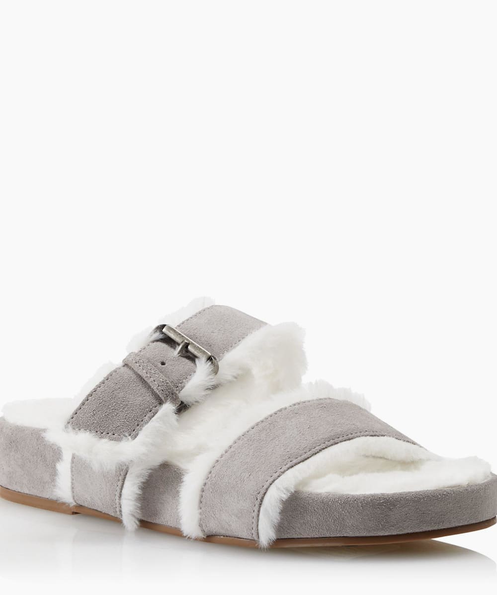 Double strap fur sandals 2025
