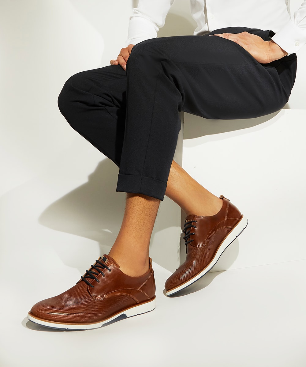 Barnabey Tan Casual Wide Fit Gibson Shoes Dune London