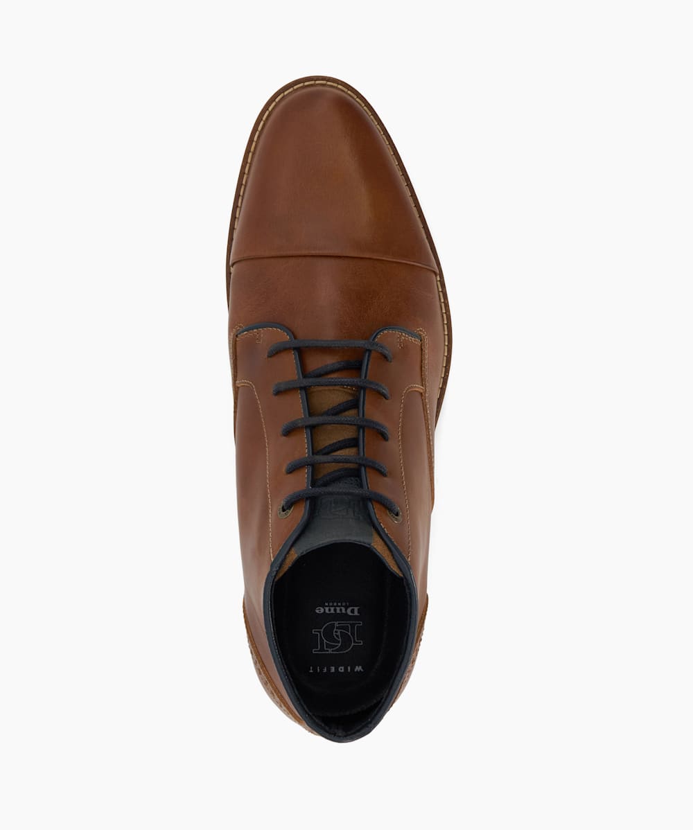 Carlings Tan Wide Fit Leather Toe Cap Chukka Boots Dune London