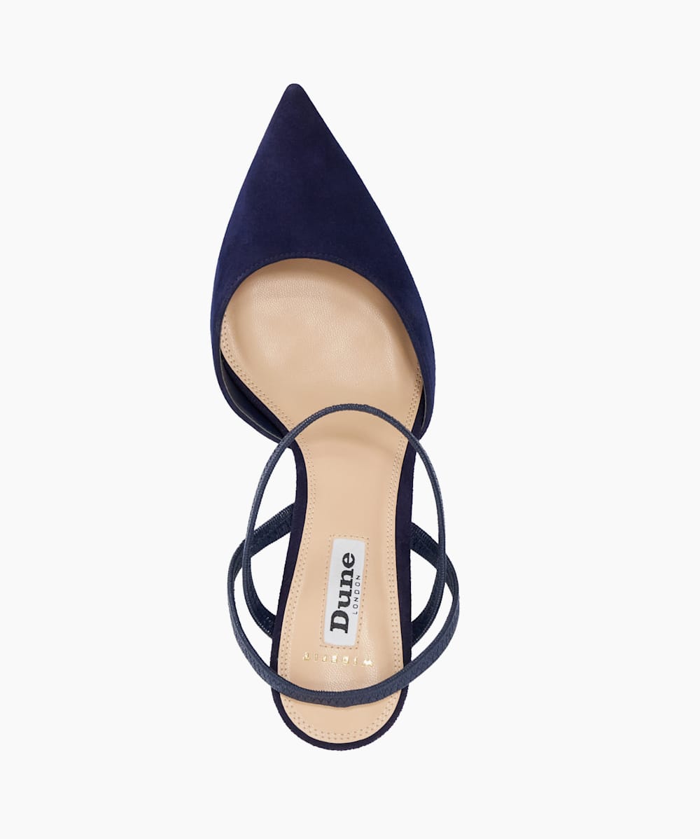 Navy court shoes with strap sales