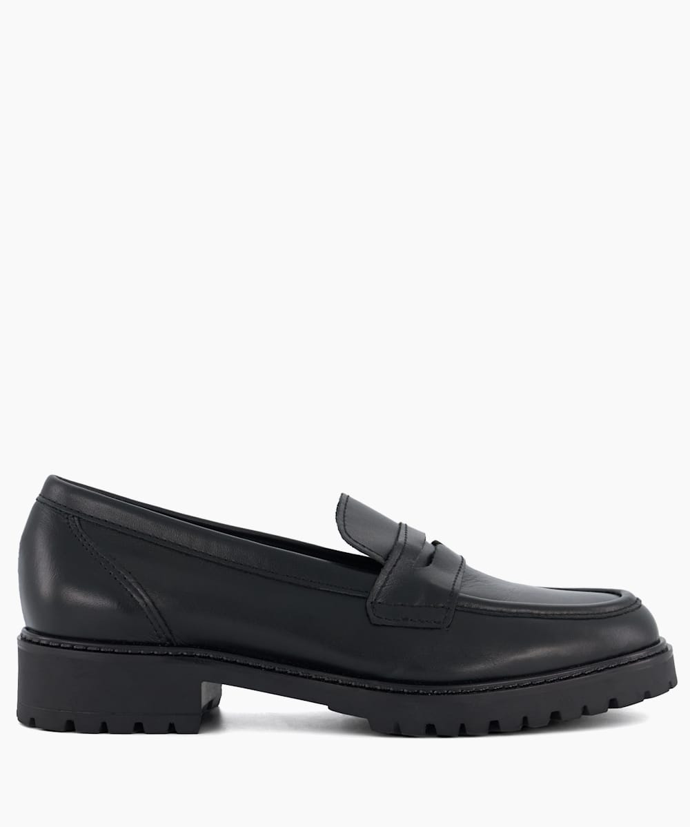 Wide fit leather sales loafers womens