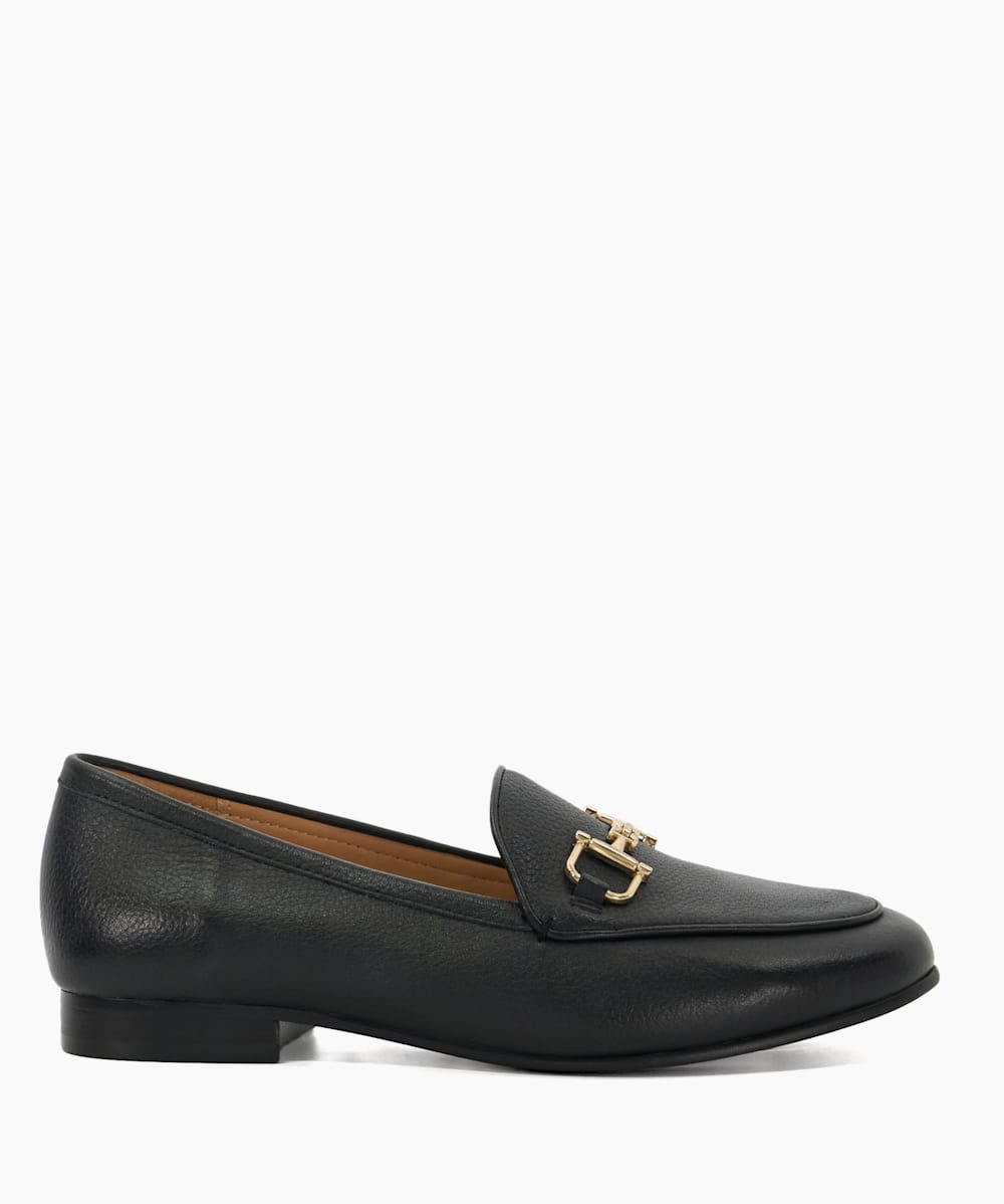 Glair Schwarz Loafer mit Schnalle und mandelformiger Zehenpartie Dune London