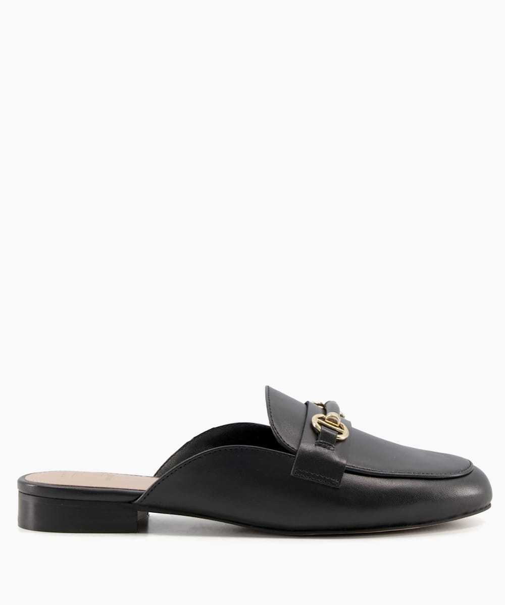 Womens black sale backless loafers