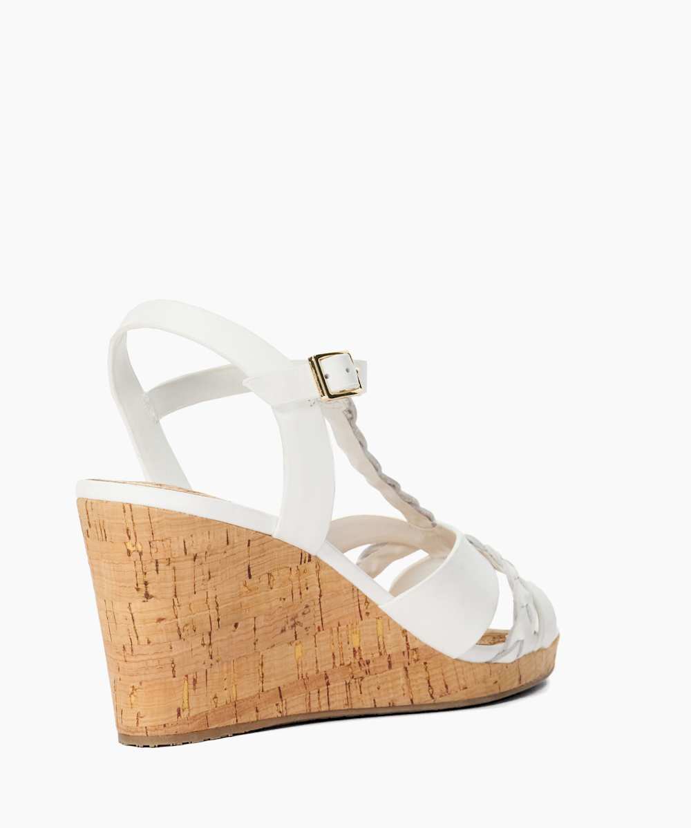 White wedge cork sandals shop