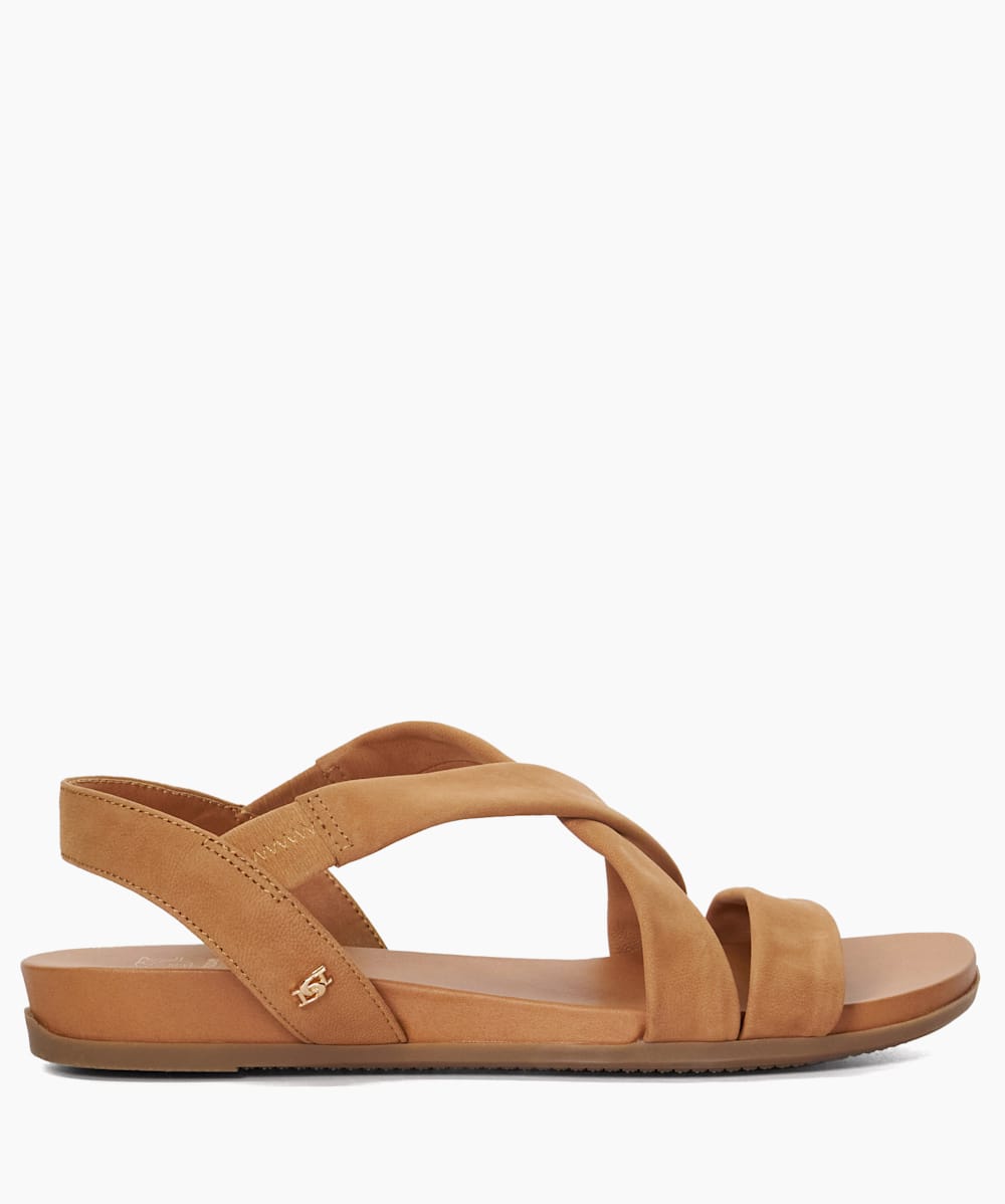 Landies Camel Wide Fit Casual Nubuck Sandals Dune London
