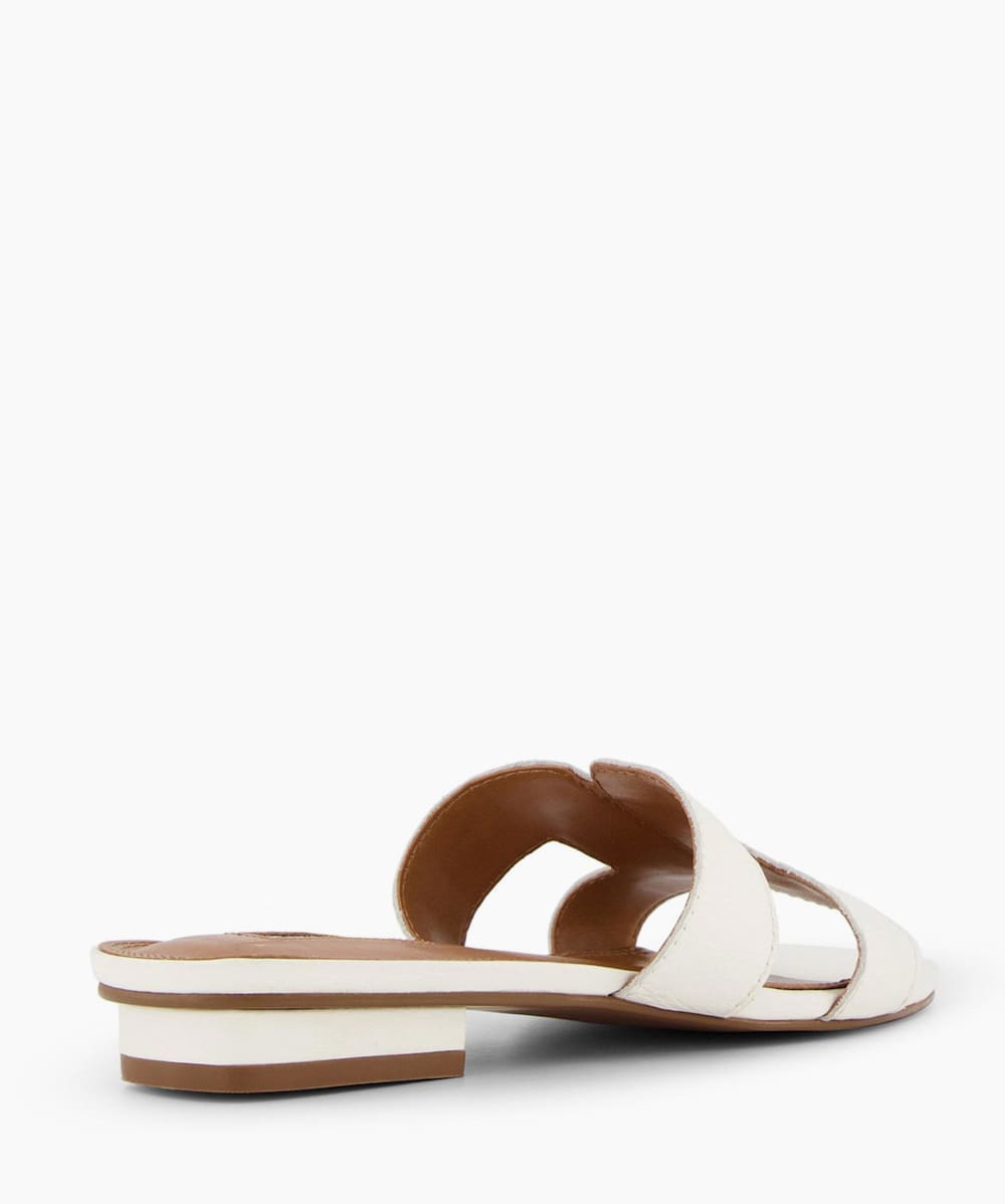 White wide fit flat sandals sale
