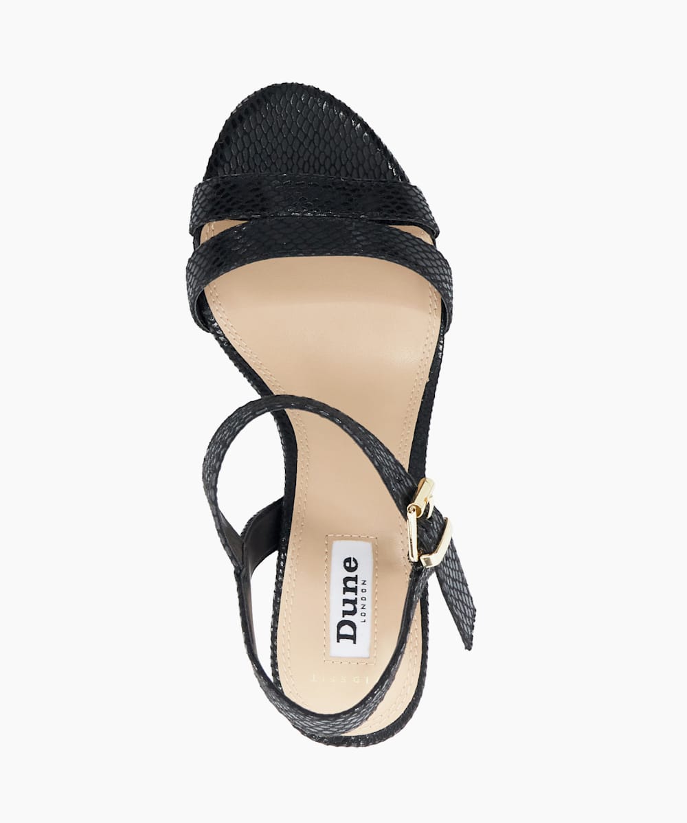 Merisa Black Wide Fit Block Heel Sandals Dune London