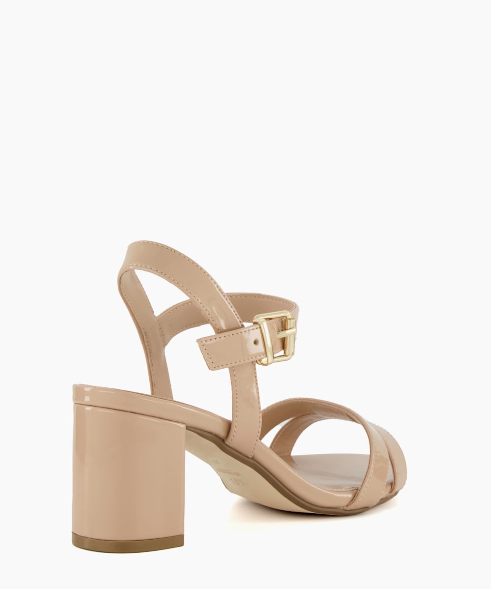 Nude wide fit heeled sandals discount