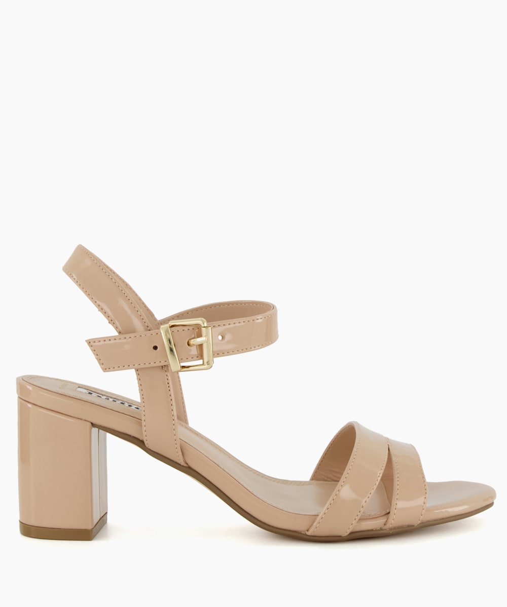 Merisa Nude Wide Fit Block Heel Sandals Dune London