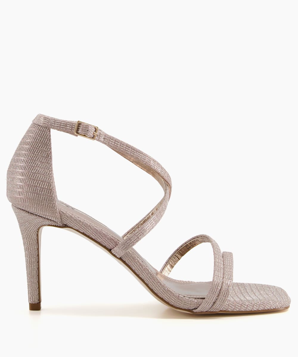 Dune strappy rose hotsell gold heeled sandal