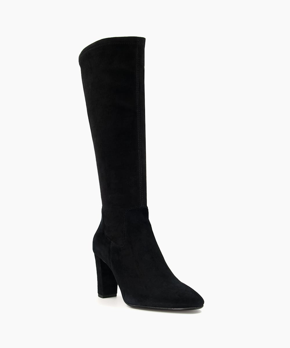 Wide fit long black boots store
