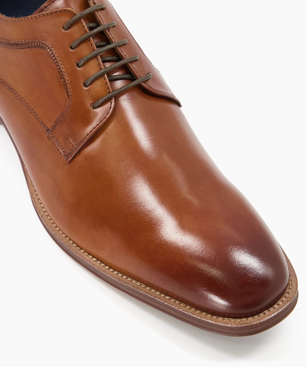 Sparrows Tan Wide Fit Leather Lace Up Derby Shoes Dune London