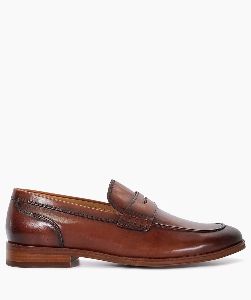 Mens tan suede penny loafers top