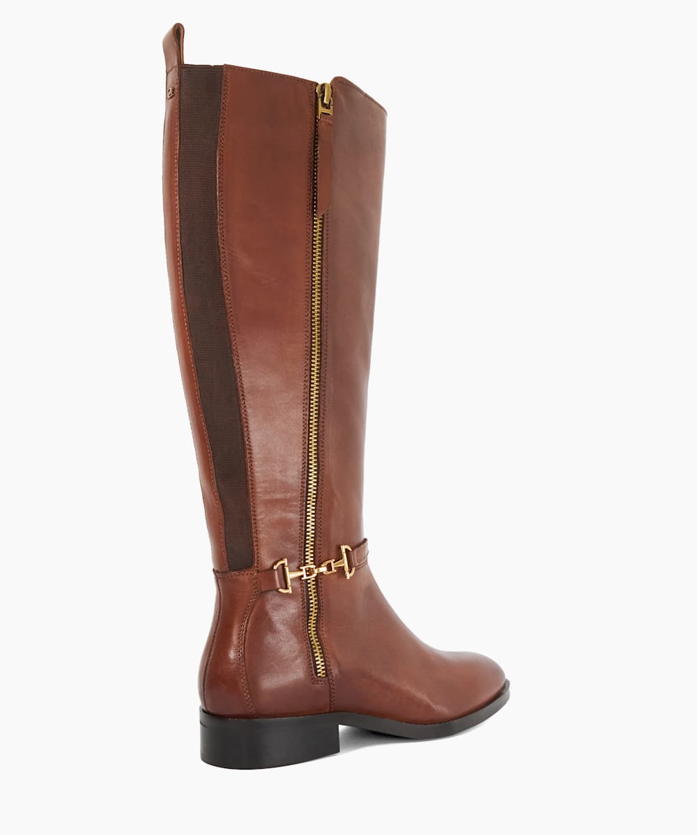 Tan flat knee high boots uk deals