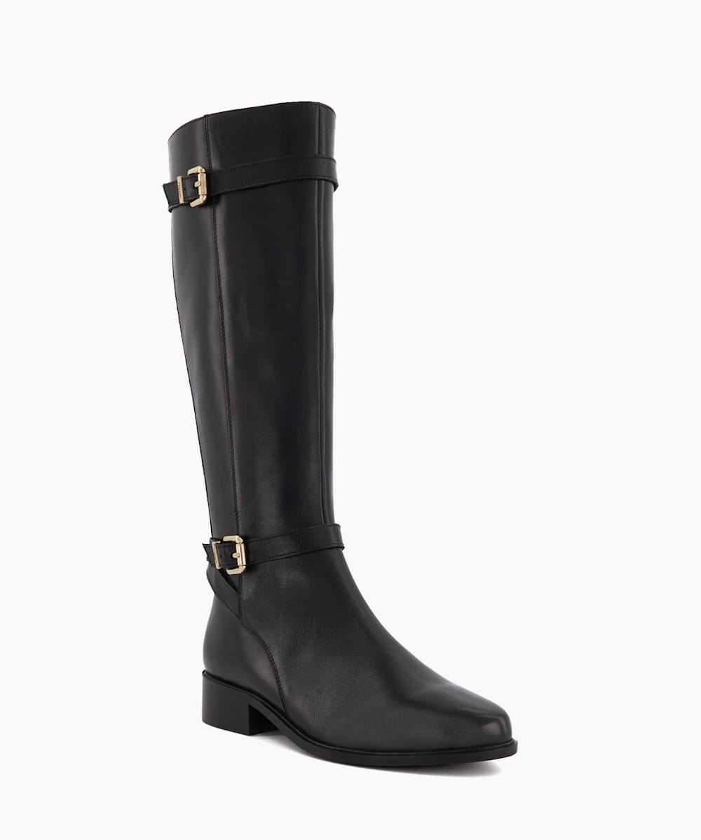 Wide fit knee discount high leather boots