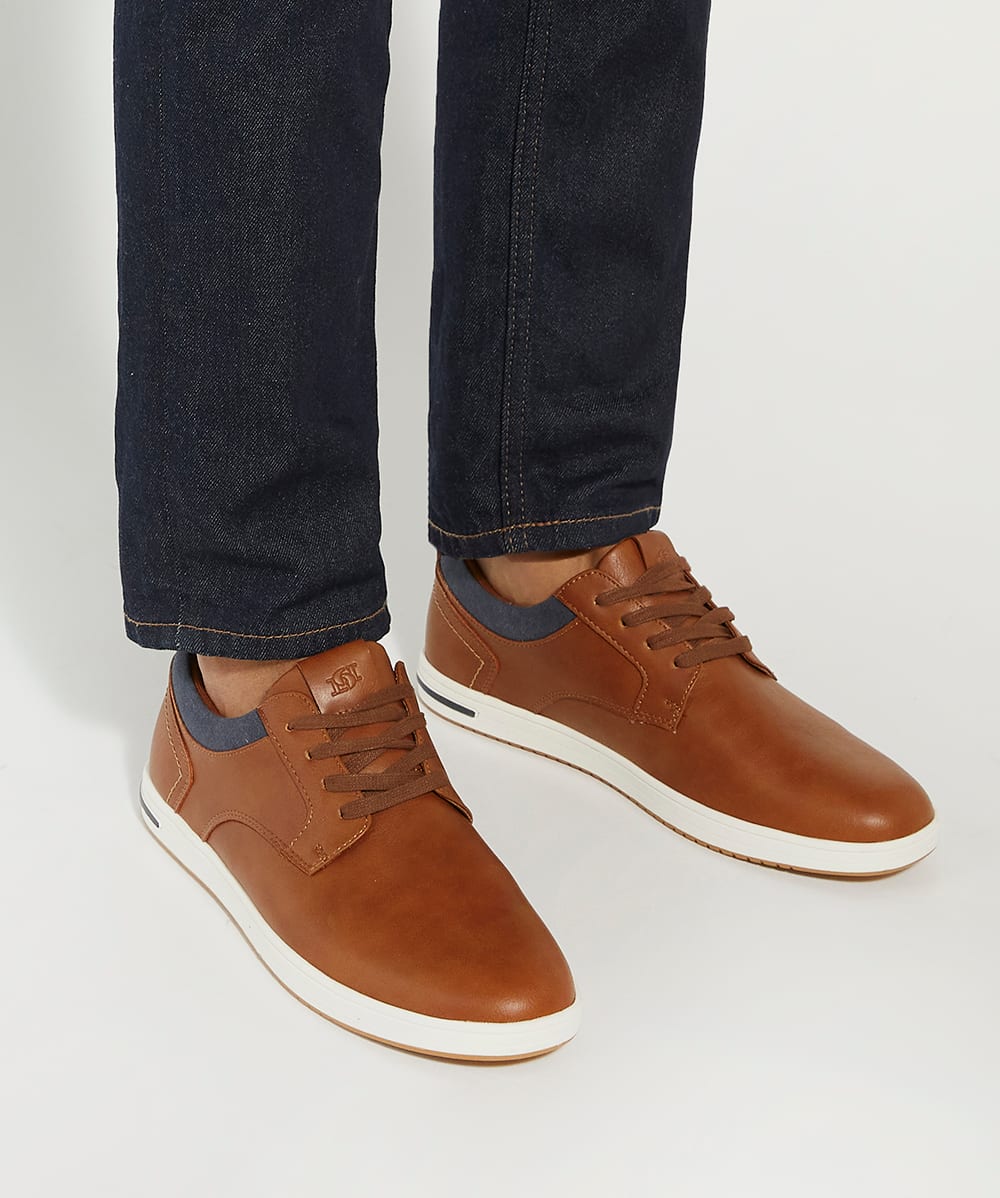 Wide fit leather trainers discount