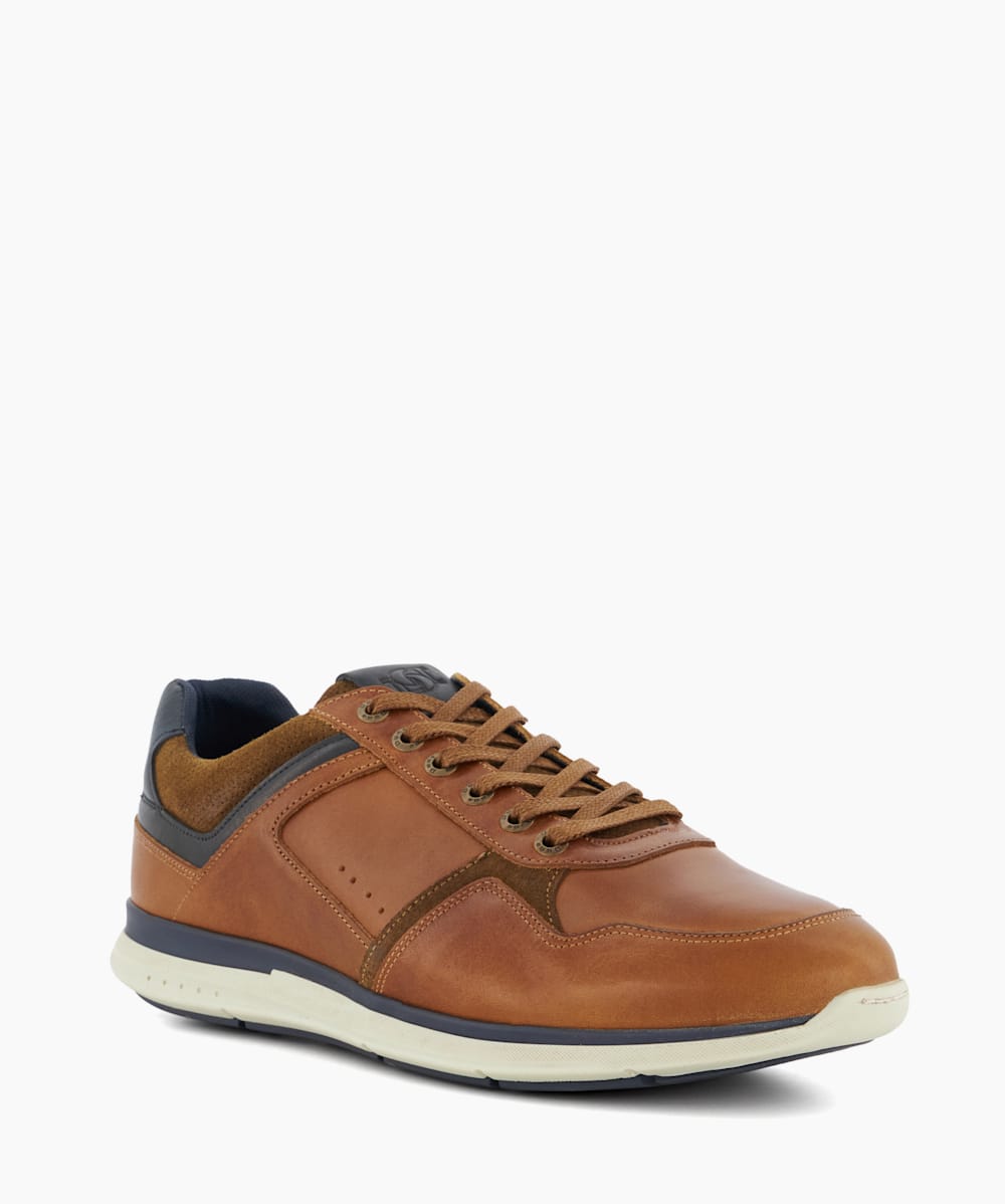 Dune top leather trainers