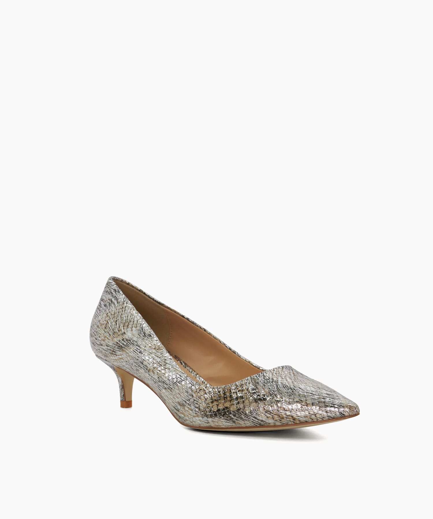Advanced Metallic Mid Stiletto Heel Court Shoes Dune London