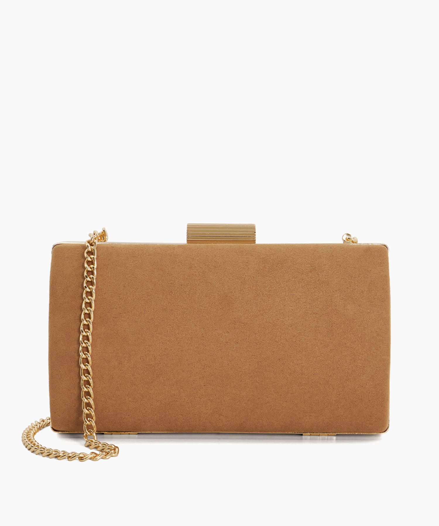 Belleview Camel Etched Clasp Box Clutch Dune London